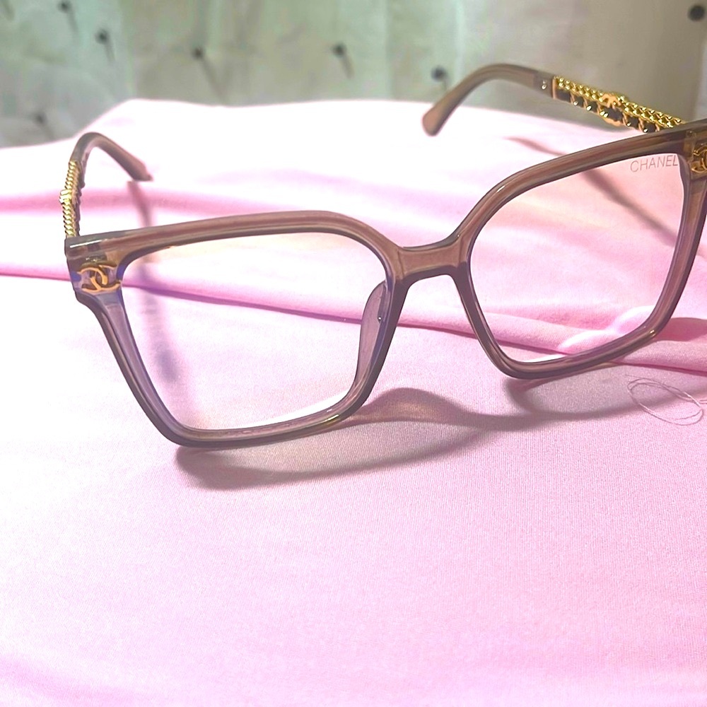 Gray Chanel Clear Big Frame Glasses without prescription